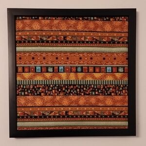 Hand Crafted Orange and Black Fiber Art